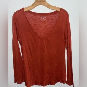 Orange long sleeve blouse